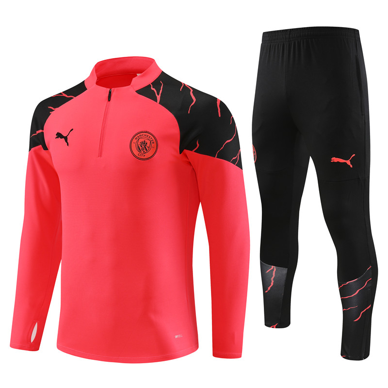 Manchester City 23-24 Long Sleeve Training Set - Orange Red